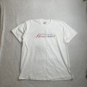 Vintage Elvis Presley men's‎ white embroidered tshirt single stitch xl